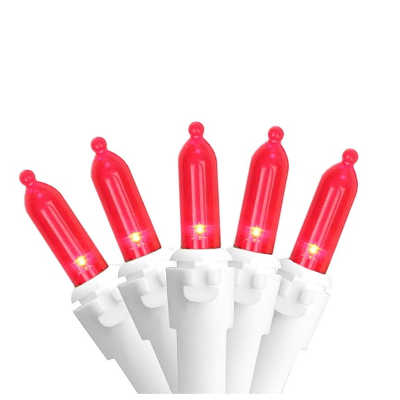 Northlight LED Mini Christmas Light Set - Red - 16.25' White Wire - 50ct