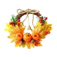 thumbnail image 2 of AYktou Fall Wreath with Artificial Maple Leaves Pumpkin & Berry, Artificial Floral Wreath for Front Door, Thanksgiving Halloween Wreath Autumn Garland Wall Farmhouse Holiday Outdoor Indoor Decor, 2 of 6