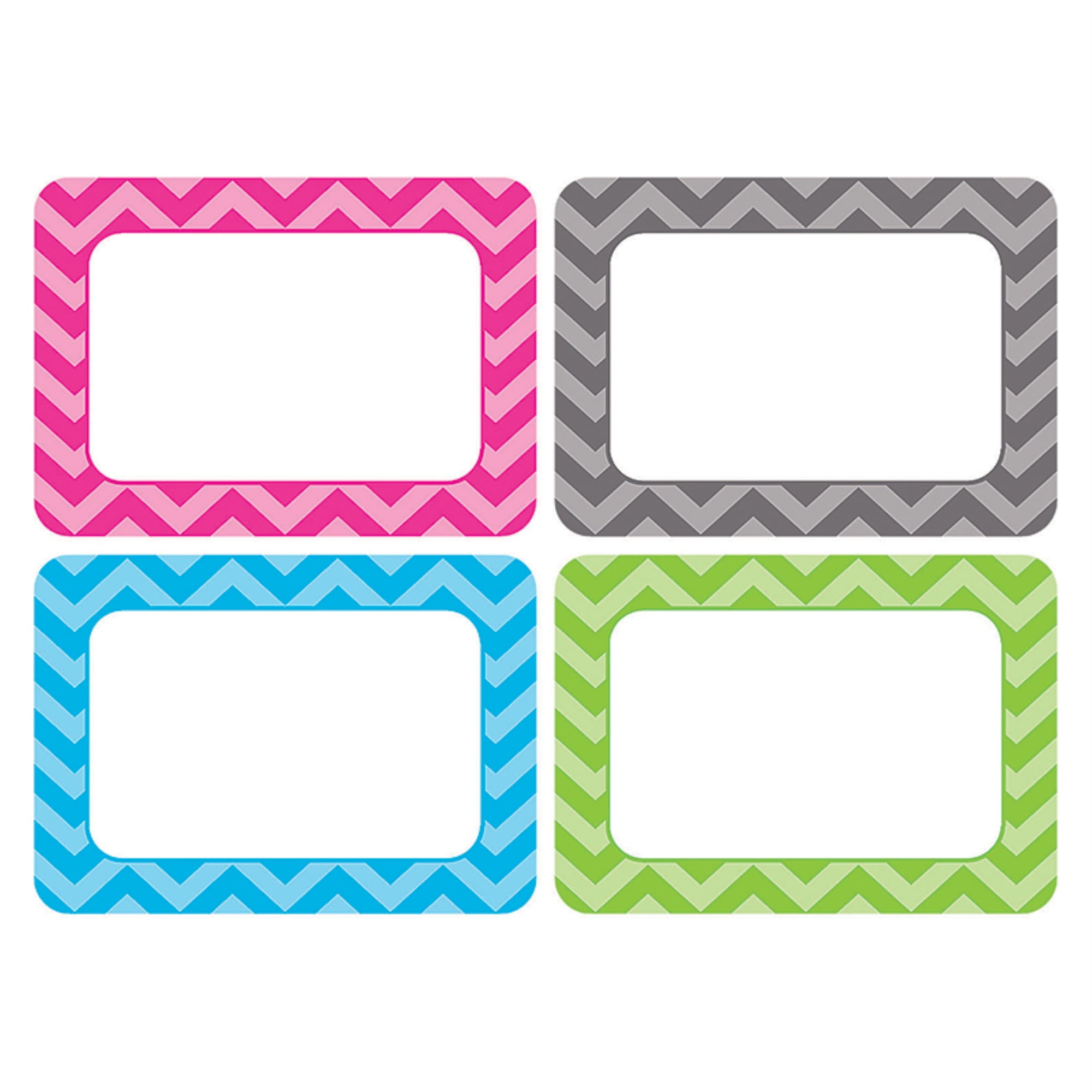 All Grade SelfAdhesive Name Tags, 3.5 X 2.5, Chevron Border Design