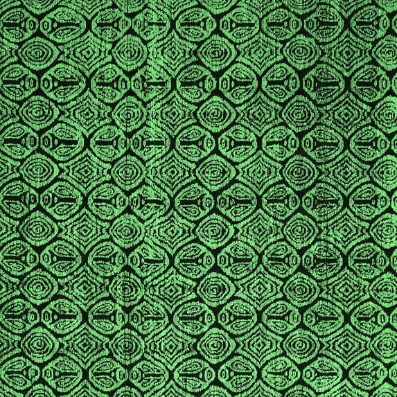 Ahgly Company Indoor Square Abstract Emerald Green Modern Area Rugs, 4' Square