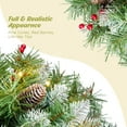 thumbnail image 2 of OasisCraft 25.6x15.7 inch Pre-lit Artificial Christmas Hanging Basket with 50 Battery-Operated LED Lights Decor with Pinecones Red Berries, 2 of 9