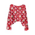 thumbnail image 5 of Wutalume Women's Fashion Long Sleeve Christmas Snowman Snowflake Print Cardigan Jacket, Holiday Themed Open Front Sweater, Cozy Layer for Festive Occasions,Red M, 5 of 5