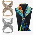 thumbnail image 1 of 2PCS Aleación Bufanda Diapositiva/Anillo/Clip y Camiseta/Chal/Cintura Hebilla Moda Rhinestone Suave Bufandas Clips Broche de Seda Envoltura de Ropa Sujetar Titular Accesorios de Decoración de Moda Oro, 1 of 6
