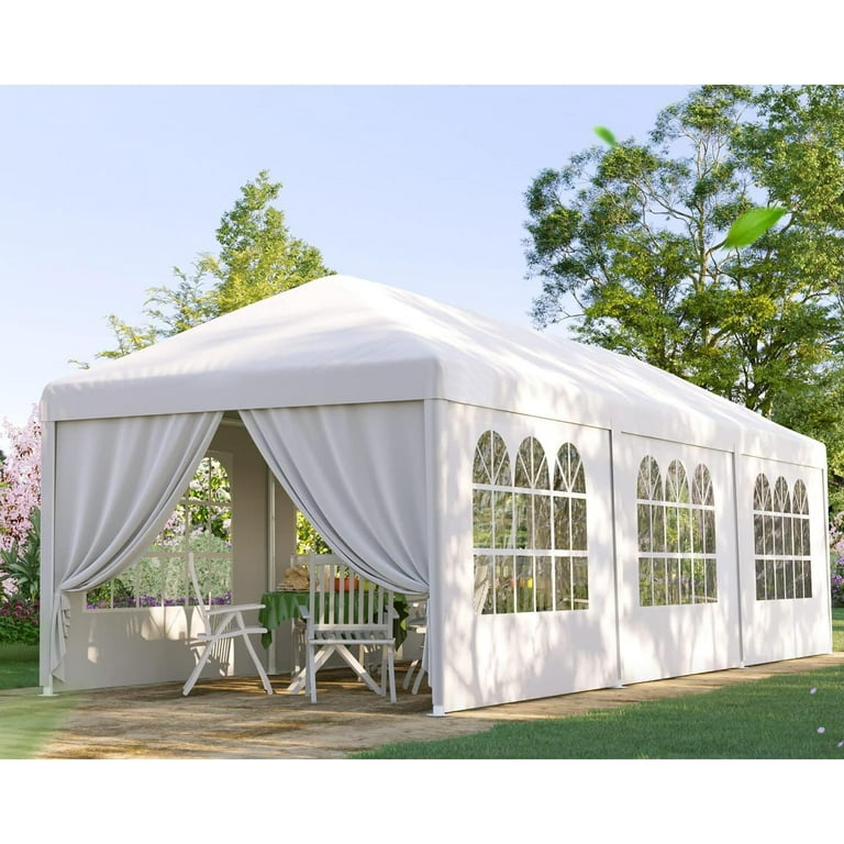 WORCOTHRAY 10x30 ft Canopy Gazebo with 8 Sidewalls & 2 WORCOTHRAY 10x30 ft Canopy Gazebo with 8 Sidewalls & 2