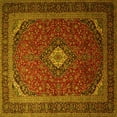 thumbnail image 1 of Ahgly Company Machine Washable Indoor Square Medallion Yellow Traditional Area Rugs, 8' Square, 1 of 4