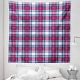 thumbnail image 1 of Plaid Tapestry, Classical British Tartan Design with a Modern Look Pink and Blue Tile Pattern, Fabric Wall Hanging Decor for Bedroom Living Room Dorm, 5 Sizes, Blue Pink Grey, by Ambesonne, 1 of 1