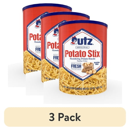 (3 pack) Utz Potato Stix, Gluten-Free, 15 oz Canister