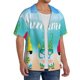 thumbnail image 2 of Balery Hello Summer Gnome 1 Camisa Casual de Manga Corta con Botones para Hombre, Texturizada, Estilo Cubano, para Playa, Verano-X-Large, 2 of 5
