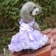 thumbnail image 5 of FloreceBien Vestido de novia para perro pequeño con lazo, disfraz de fiesta de cumpleaños, vestido Formal de satén con perlas rosas para niña y gato, 5 of 5