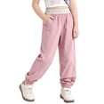 thumbnail image 3 of Wiyuqeen Girls Hiking Cargo Pants Joggers with Pockets Kids Quick Dry Lightweight Elastic Waisted Cinch Bottom Trousers 4-14 Years, 3 of 10