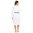 thumbnail image 5 of Women’s 100% Terry Cotton Bathrobe Toweling Dressing Gown Robe Two Tone WhiteGray, 5 of 6