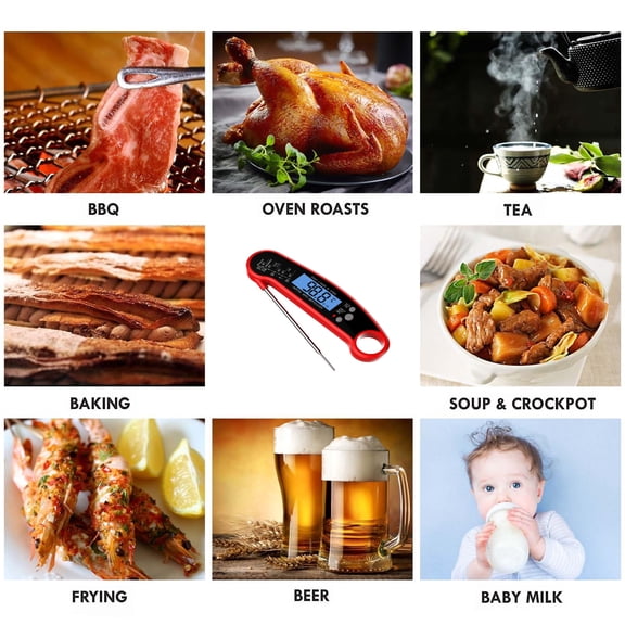 Meat Thermometer Digital - Instant Read Food Thermometer for Cooking Grilling Air Fryer Griddle Probe Kitchen Gadgets Essentials BBQ Accessories