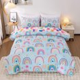 thumbnail image 5 of Btargot 5PCS Reversible Blue Rainbow Comforter Set Twin Girls Colorful Rainbow Bed-in-a-Bag Bed Set, 5 of 14