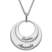 Personalized Women's Family Nesting Circles with Names Necklace -2- 5 Discs