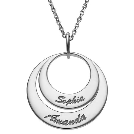 Personalized Women's Family Nesting Circles with Names Necklace -2- 5 Discs