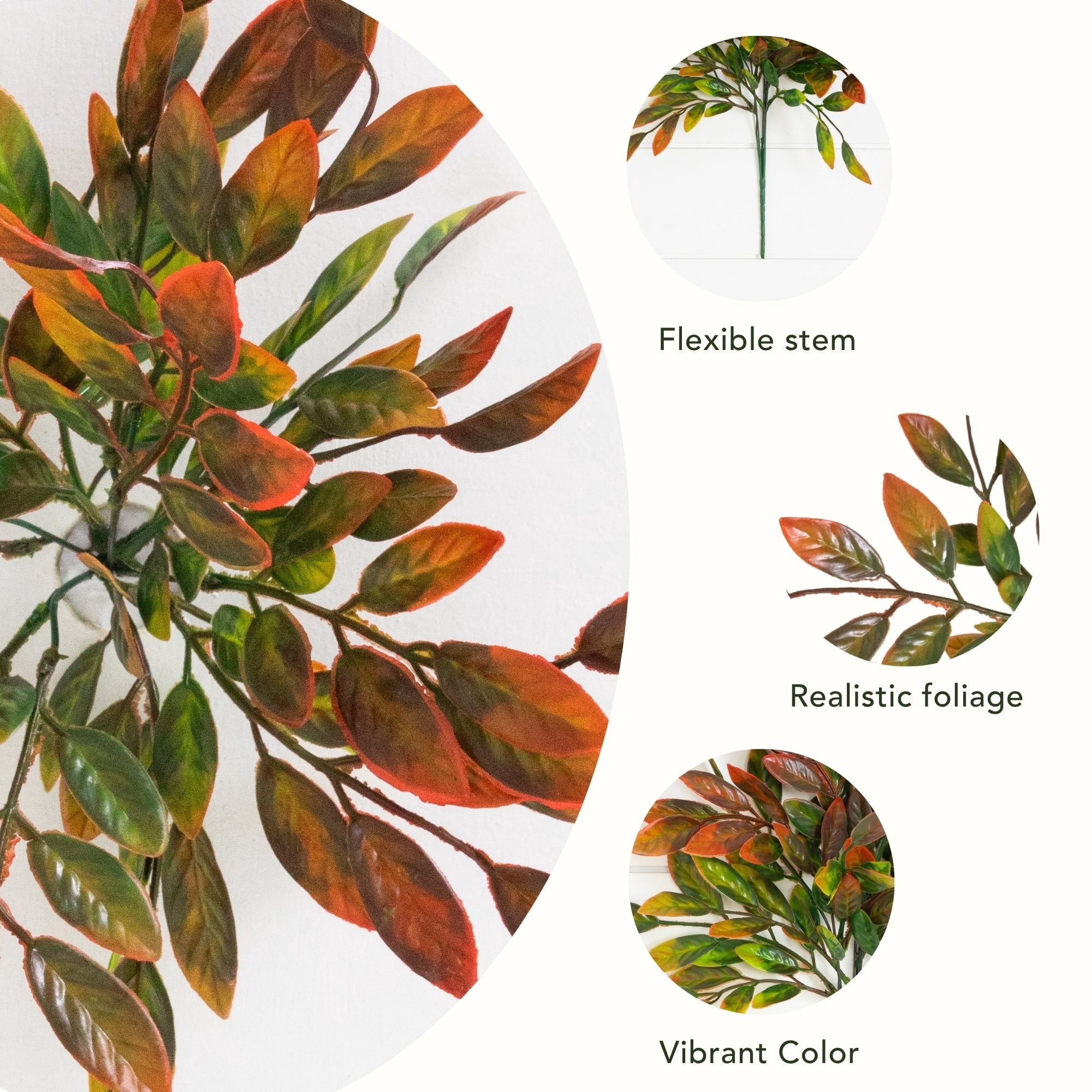 16in. UV Resistant Artificial Ruscus Bush (Indoor/Outdoor) - Set of 6