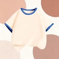 thumbnail image 4 of Cethrio Boys Cotton T-shirts, Crew Neck Short Sleeve Loose Casual Summer Tees Tops Blue Size 8, 4 of 4