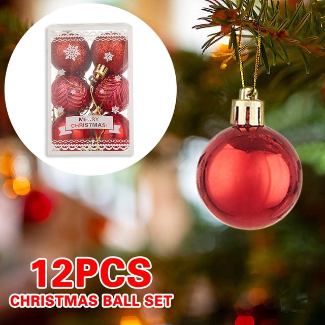 Fiudx Bolas Navideñas Decorativas Irregularidades para Árbol de Navidad, 40 Mm, Juego de 12 Unidas