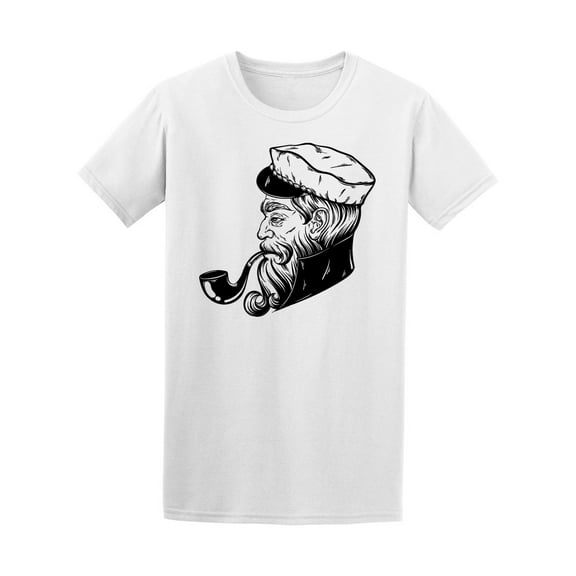 Bearded Sailor Sketch T-Shirt Men -Image by Shutterstock, Male x-Large