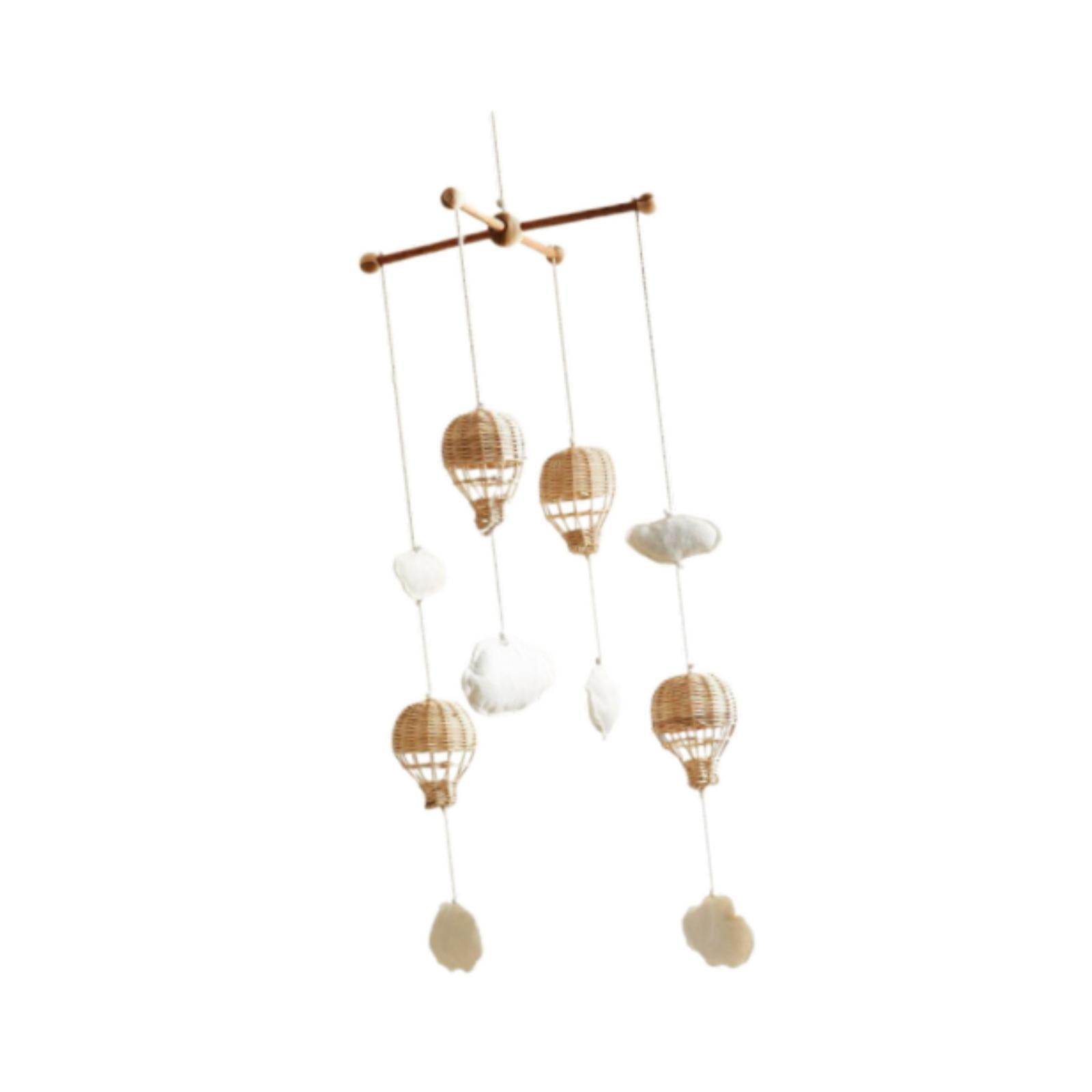 Dualoai Mobile for Crib Decorating Hanging Play Rattan Hot Air Balloon Pendant for