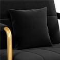 thumbnail image 2 of Yaheetech Oversized Velvet Accent Armchair with Gold Metal Frame, Black, 2 of 7