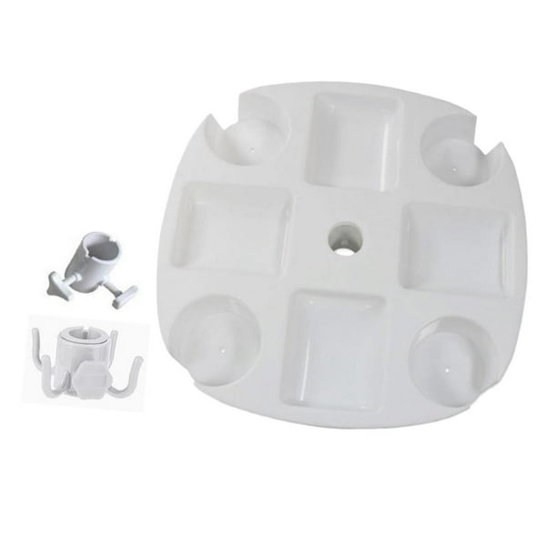Bandeja de mesa con sombrilla de playa de 17" para patio y jardín con soportes para compartimentos para refrigerios, color