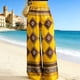 thumbnail image 4 of Pantalones Elásticos Estampados de Satén para Mujeres, Cintura Elástica con Bolsillos, Pantalones Casuales Elegantes para Vacaciones Y Fiesta, 4 of 5