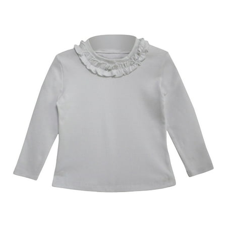 

Otqutp Baby Autumn Tops Toddler Girl Solid Color Round Neck Top Wooden Ear Edge Turtleneck Base Shirt Soft Breathable Tops for 0 To 8 Years