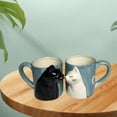 thumbnail image 3 of 1 par de tazas de café, taza de para la mañana, taza para beber, cristalería de 350 ml, taza de té de agua, tazas de leche para el dormitori Mango de copa azul Sunnimix Tazas de cerámica, 3 of 6