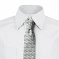 thumbnail image 2 of Nautical Necktie, Heart Shape Like Shell Art, Dress Tie, 3.7", White Charcoal Grey, by Ambesonne, 2 of 3