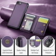 thumbnail image 4 of TECH CIRCLE for iPhone SE (3rd/2nd Gen) Case 2022/2020, iPhone 8/7 Case 4.7", PU Leather Lightweight Case with Removable Magnetic Wallet with Stand Function, RFID Blocking Credit Card Slots, Purple, 4 of 9