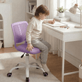 thumbnail image 3 of Homy Casa Teen Desk Chair with Mesh Back, Adjustable Swivel Cute Vanity Chair,Purple, 3 of 8