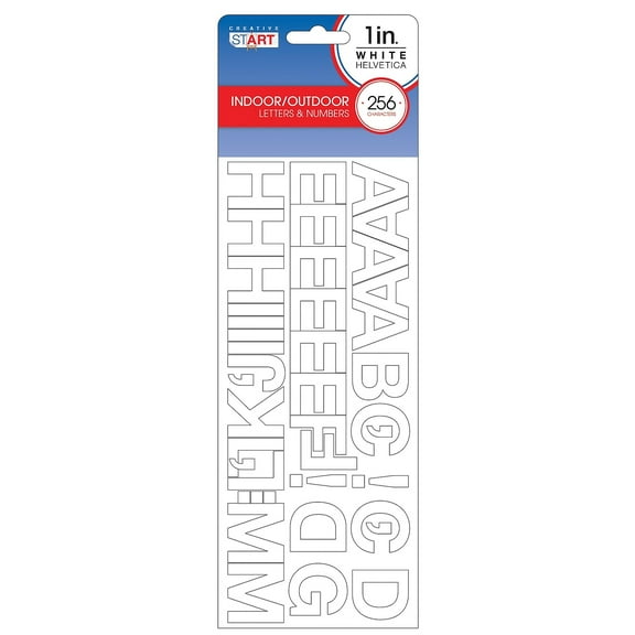 Creative Start Self-Adhesive 1"H Letters Numbers and Characters White 1024 Count Pack of 4