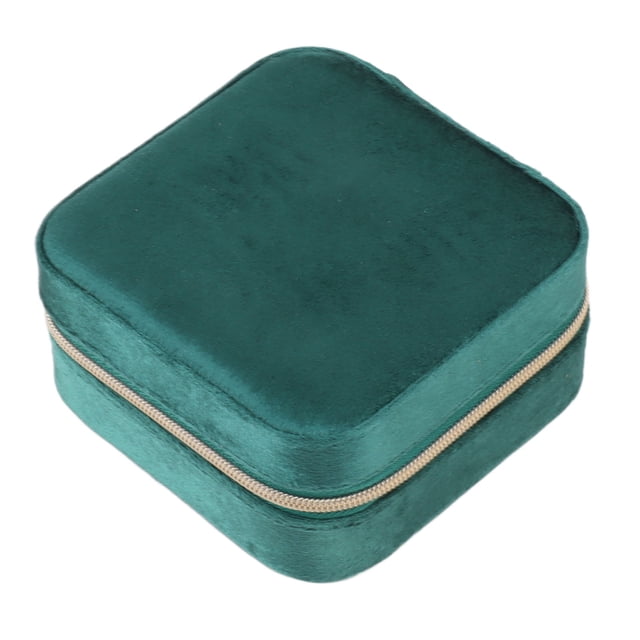 Joyero de terciopelo, joyero de terciopelo, estuche de almacenamiento de joyería portátil compacto con cremallera, organizador de joyas de viaje meticulosamente diseñado