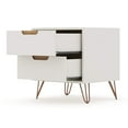 thumbnail image 3 of Manhattan Comfort Rockefeller Modern Home 2 Drawer Nightstand Drawer, Off White, 3 of 8