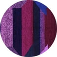 thumbnail image 1 of Ahgly Company Indoor Round Abstract Purple Modern Area Rugs, 4' Round, 1 of 4