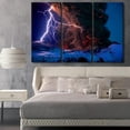 thumbnail image 3 of TISHIRON 3PCS Framed Lightning Storm Theme Canvas Wall Art Set,60"x40" Blue Lightning and Red Lightning Canvas Art Decor, 3 of 7