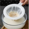 thumbnail image 1 of Colador de malla de nailon ultrafino de cocina de 5,51 pulgadas, tamiz de plástico de malla fina con mango herramienta de cocina para leche de soja, café, leche, yogur (malla 400), 1 of 5
