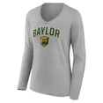 thumbnail image 2 of Women's Gray Baylor Bears Campus Long Sleeve V-Neck T-Shirt, 2 of 3