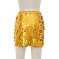 thumbnail image 4 of Kaerm Women's Girls Shiny Sequin Mini Skirt Glitter High Waist Bodycon Miniskirt Gold M, 4 of 6