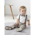 thumbnail image 2 of Baby Boy Clothes Suit 3-18 Months Newborn Formal Dress Shirt Suspender Pants Outfit Wedding 3PCS, 2 of 10