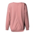 thumbnail image 6 of Kagetolytai Womens Tops Womens Casual V Neck Sweatshirt Loose Soft Long Sleeve Pullover Tops Solid Shirts With Side Pockets Plus Size Tops for Women Pink XL, 6 of 7