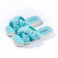 thumbnail image 2 of ZACPNCV Girl's Bow Slip on Slippers Open Toe Braided Slides Flat Sandals Blue 6-7 Years, 2 of 5
