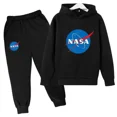 thumbnail image 2 of Conjunto de sudadera y pantalones con capucha para niños de la NASA, sudadera con estampado para niños de 3 a 12 años, ropa para niñas pequeñas, conjuntos de tendencia de primavera y otoño, 2 of 5