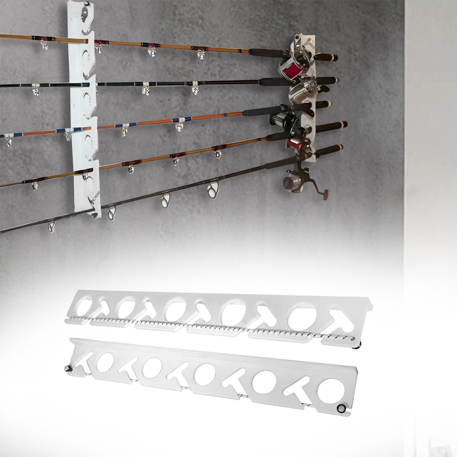 Fishing Pole Holder Fishing Rod Rack Wall Mount Wood Fishing Rod Holder  Organizer Fishing Rod Storage Rack for Basement Store Accessories