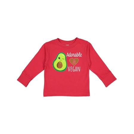 

Inktastic Adorable and Vegan Cute Avocado Gift Toddler Boy or Toddler Girl Long Sleeve T-Shirt