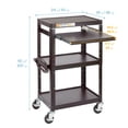 thumbnail image 2 of ECR4Kids AV Presentation Cart Stand, Black, 2 of 9