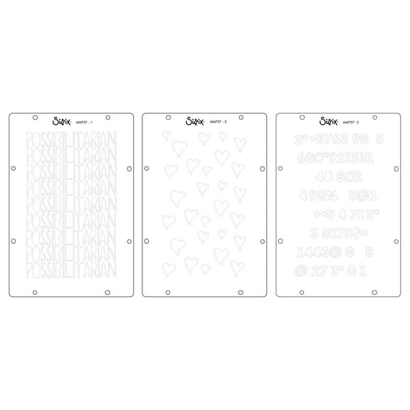 Sizzix Clear Stamp Set 13/Pkg W/Stencils 3/Pkg By Cat Kerr-Possibilitarian