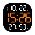 thumbnail image 1 of maskred Digital Wall Clock Temp Date Week Adjustable Display Large Screen Brightness Orange 28 x 28 x 3cm, 1 of 6