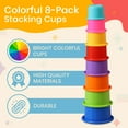 thumbnail image 2 of Vasos apilables Tiny Tinker Educational, 8 unidades, para bebés de 6 a 12 m, 2 of 7